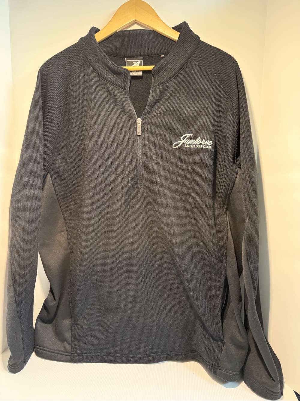 Ahead USA Black Waffle Knit Golf 1/4 Zip XXL 2000s